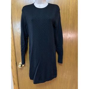 THEORY size S SWEATER DRESS Black Long Sleeve WOOL Blend EUC z21